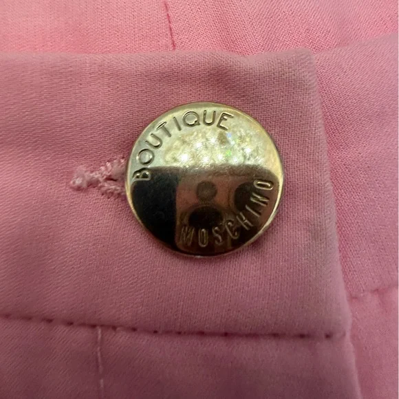 Moschino Pink Cotton Pants | Designer Straight-Leg Trousers - Picture 6 of 13